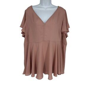 Torrid Babydoll Georgette Flutter Sleeve Blouse Size 2X